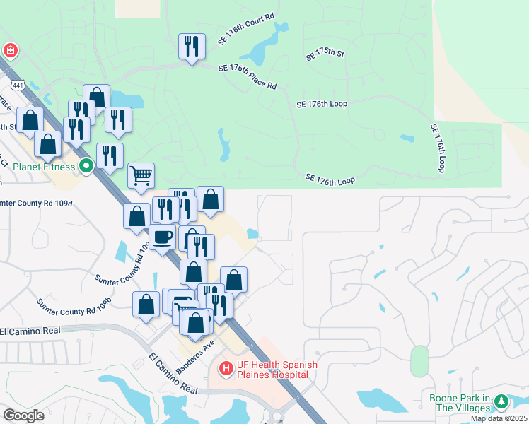 map of restaurants, bars, coffee shops, grocery stores, and more near 8744 Northeast 139th Avenue in Lady Lake
