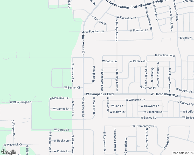map of restaurants, bars, coffee shops, grocery stores, and more near 4036 West Abeline Drive in Citrus Springs