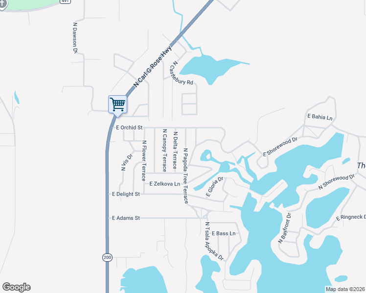 map of restaurants, bars, coffee shops, grocery stores, and more near 6560 North Pagoda Tree Terrace in Hernando