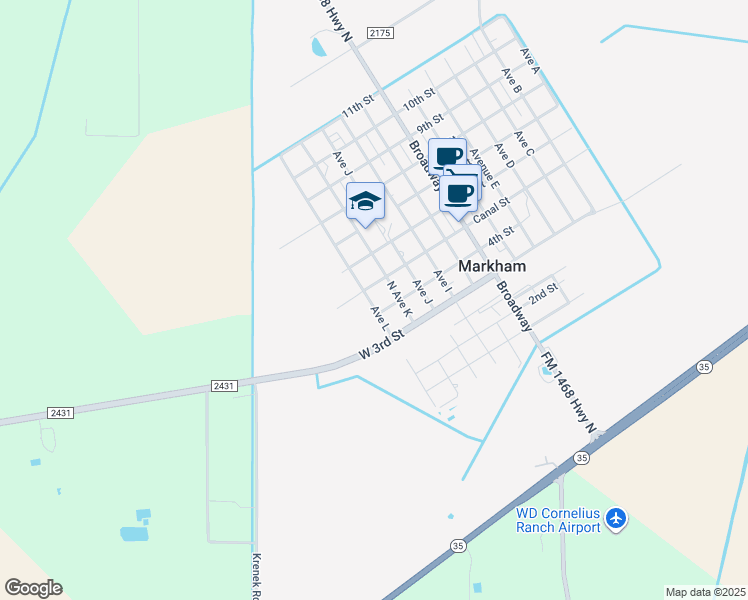map of restaurants, bars, coffee shops, grocery stores, and more near 406 Avenue L in Markham