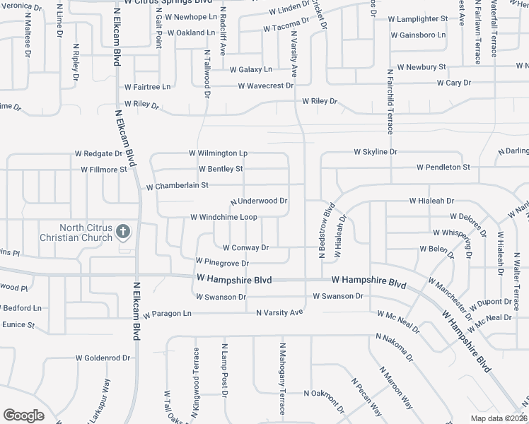 map of restaurants, bars, coffee shops, grocery stores, and more near 2123 West Windchime Loop in Citrus Springs