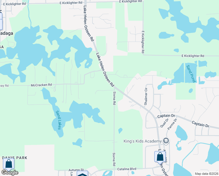 map of restaurants, bars, coffee shops, grocery stores, and more near 3180 Sixma Road in Deltona
