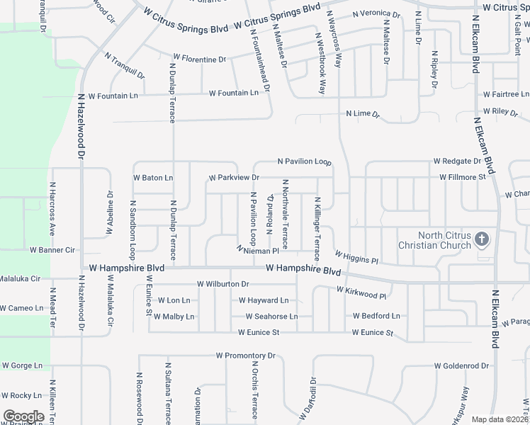 map of restaurants, bars, coffee shops, grocery stores, and more near 6589 North Pavilion Loop in Citrus Springs
