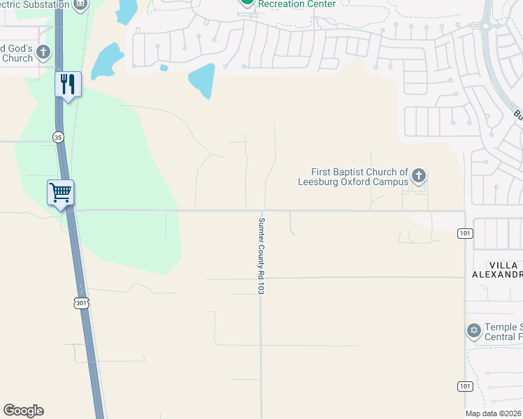 map of restaurants, bars, coffee shops, grocery stores, and more near 7553 Southeast 180th Street in Oxford