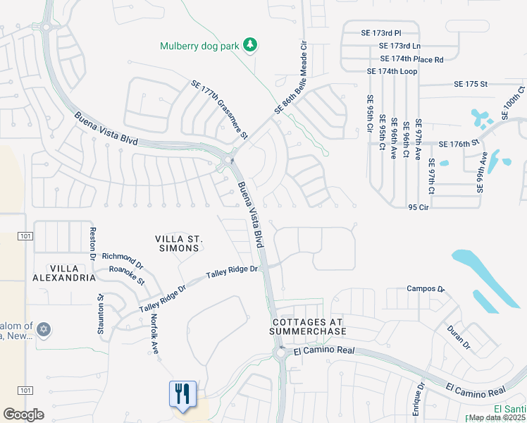 map of restaurants, bars, coffee shops, grocery stores, and more near 17996 Southeast 91st Poplar Terrace in The Villages