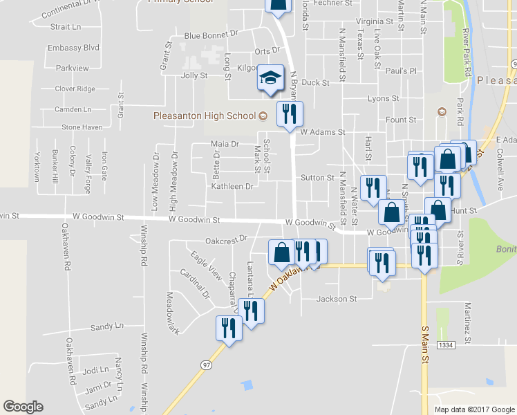 map of restaurants, bars, coffee shops, grocery stores, and more near 913 Anna Drive in Pleasanton
