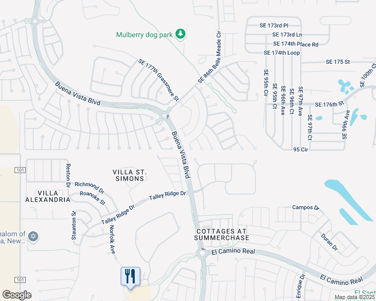 map of restaurants, bars, coffee shops, grocery stores, and more near 17996 Southeast 91st Poplar Terrace in The Villages