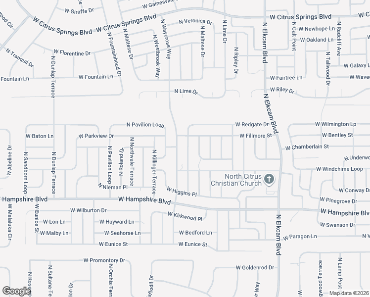 map of restaurants, bars, coffee shops, grocery stores, and more near 6673 North Waycross Way in Citrus Springs