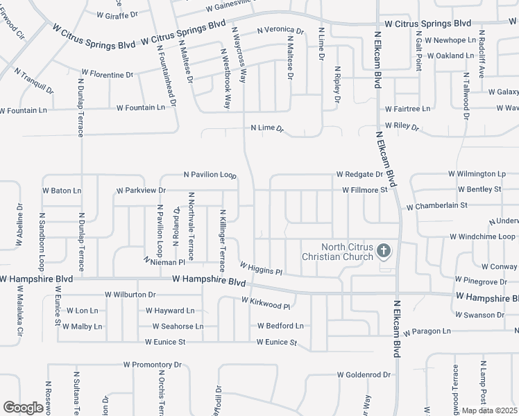map of restaurants, bars, coffee shops, grocery stores, and more near 6673 North Waycross Way in Citrus Springs