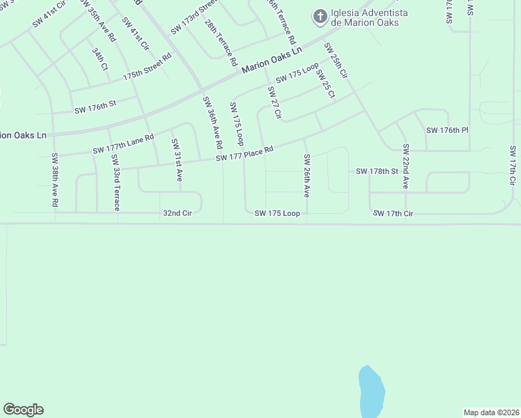 map of restaurants, bars, coffee shops, grocery stores, and more near 2653 Southwest 175 Loop in Ocala