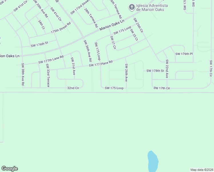 map of restaurants, bars, coffee shops, grocery stores, and more near 2653 Southwest 175 Loop in Ocala