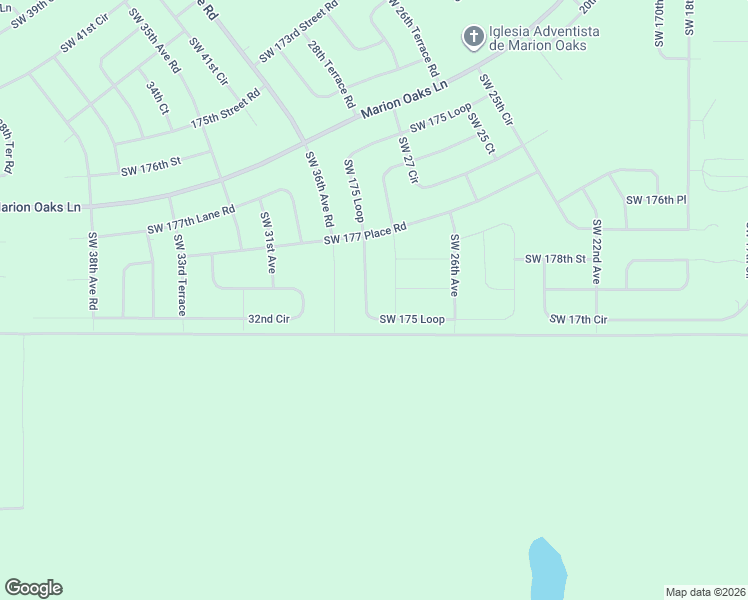 map of restaurants, bars, coffee shops, grocery stores, and more near 2620 Southwest 175 Loop in Ocala