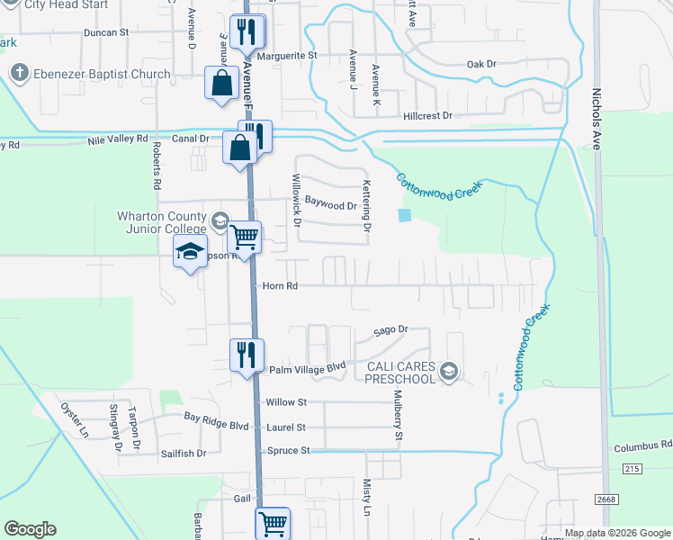 map of restaurants, bars, coffee shops, grocery stores, and more near 2000 Stonesthrow Drive in Bay City