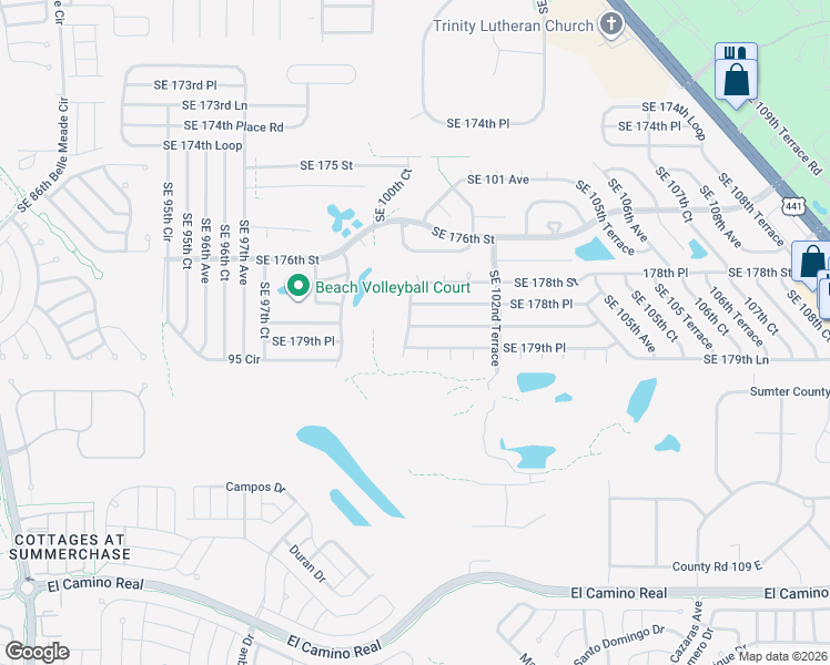 map of restaurants, bars, coffee shops, grocery stores, and more near 10110 Southeast 178th Place in Summerfield