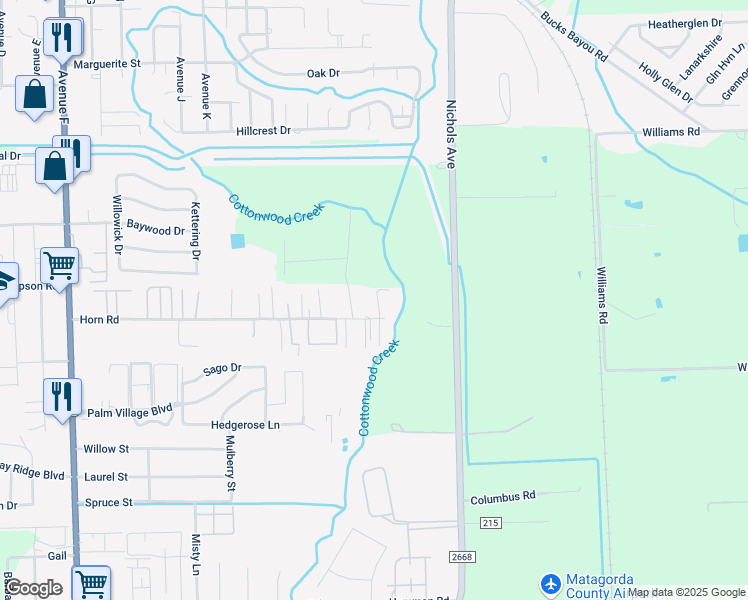 map of restaurants, bars, coffee shops, grocery stores, and more near 4102 Walker Drive in Bay City