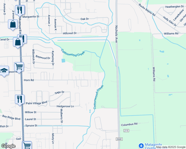 map of restaurants, bars, coffee shops, grocery stores, and more near 4102 Walker Drive in Bay City