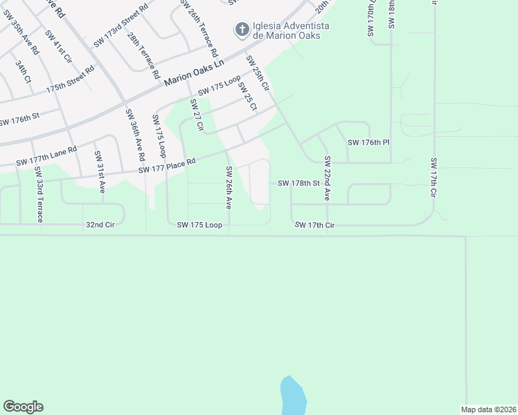 map of restaurants, bars, coffee shops, grocery stores, and more near 17901 Southwest 25th Avenue Road in Ocala