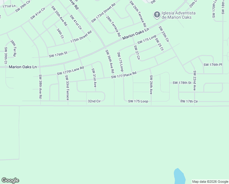 map of restaurants, bars, coffee shops, grocery stores, and more near 17889 Southwest 36th Avenue Road in Ocala