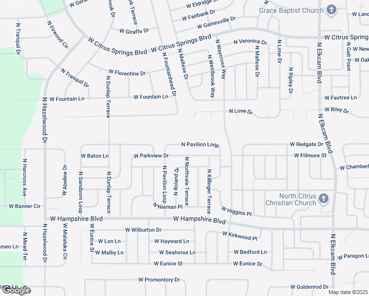 map of restaurants, bars, coffee shops, grocery stores, and more near 6765 North Pavilion Loop in Citrus Springs
