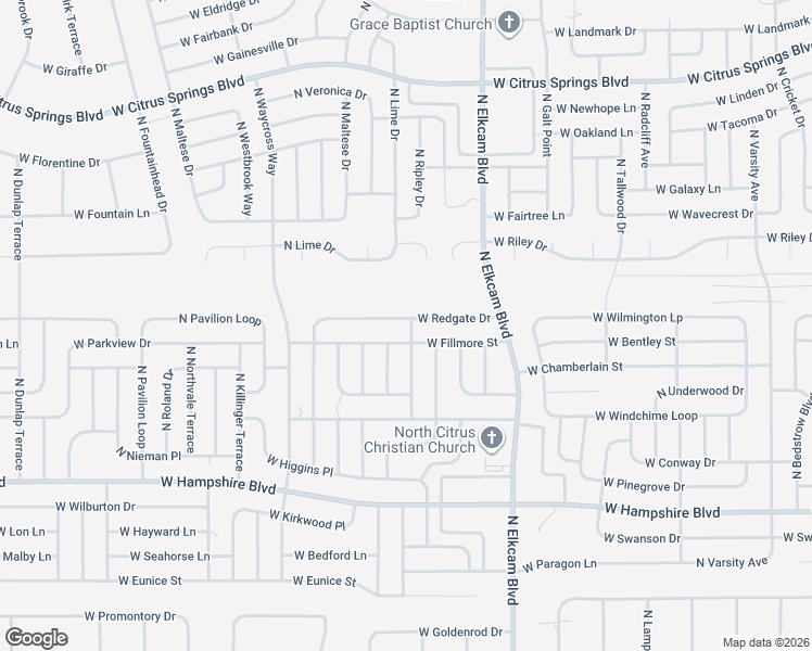 map of restaurants, bars, coffee shops, grocery stores, and more near 2856 West Redgate Drive in Citrus Springs