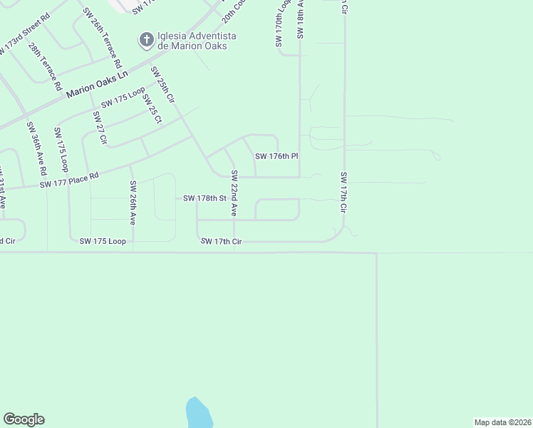 map of restaurants, bars, coffee shops, grocery stores, and more near 2093 Southwest 178th Lane Road in Ocala