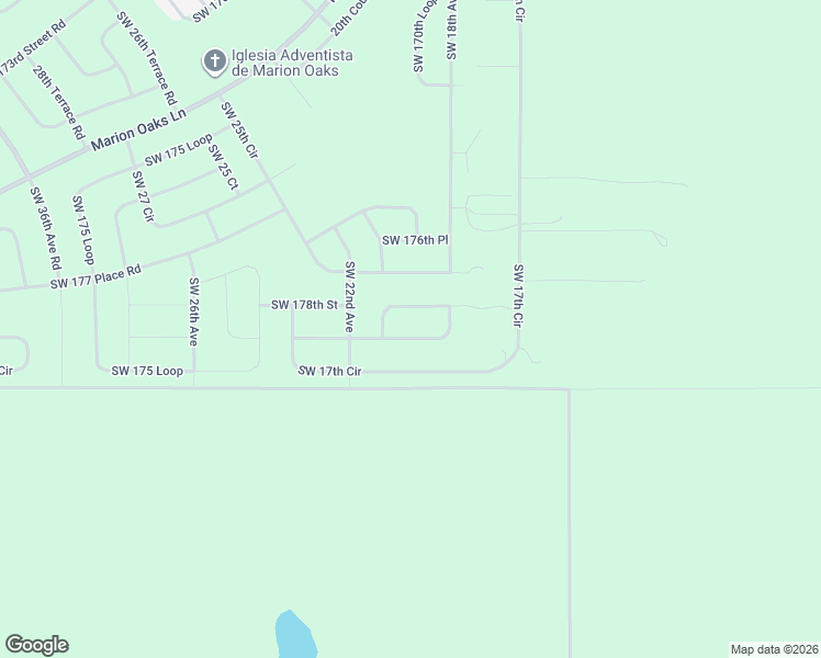 map of restaurants, bars, coffee shops, grocery stores, and more near 2093 Southwest 178th Lane Road in Ocala