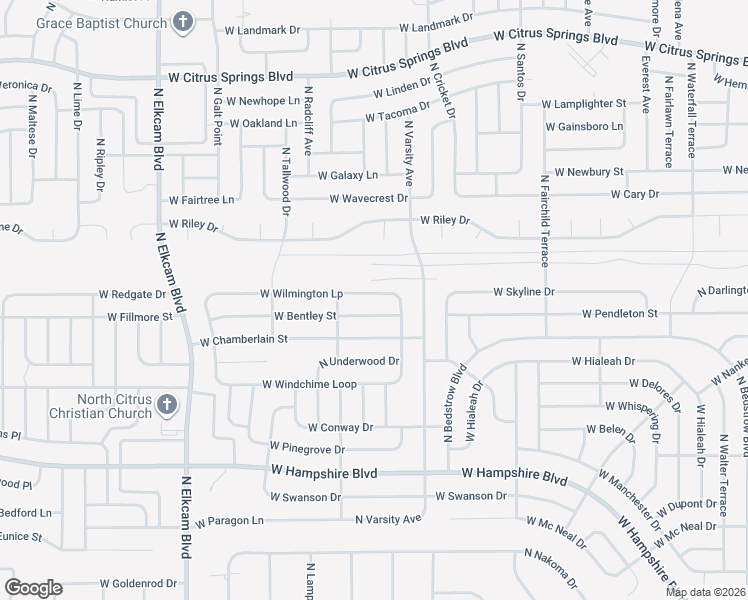 map of restaurants, bars, coffee shops, grocery stores, and more near 2126 West Wilmington Loop in Citrus Springs