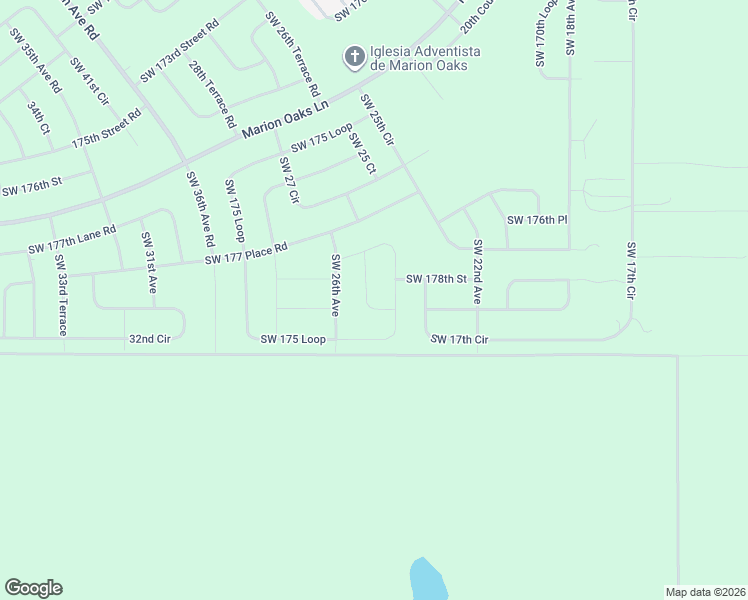 map of restaurants, bars, coffee shops, grocery stores, and more near 17901 Southwest 25th Avenue Road in Ocala
