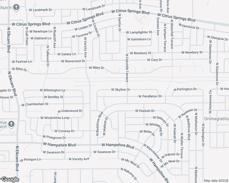 map of restaurants, bars, coffee shops, grocery stores, and more near 1762 West Skyline Drive in Citrus Springs