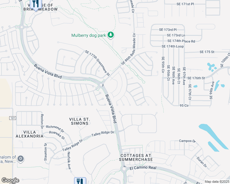 map of restaurants, bars, coffee shops, grocery stores, and more near 17855 Southeast 91st Gaylark Avenue in The Villages