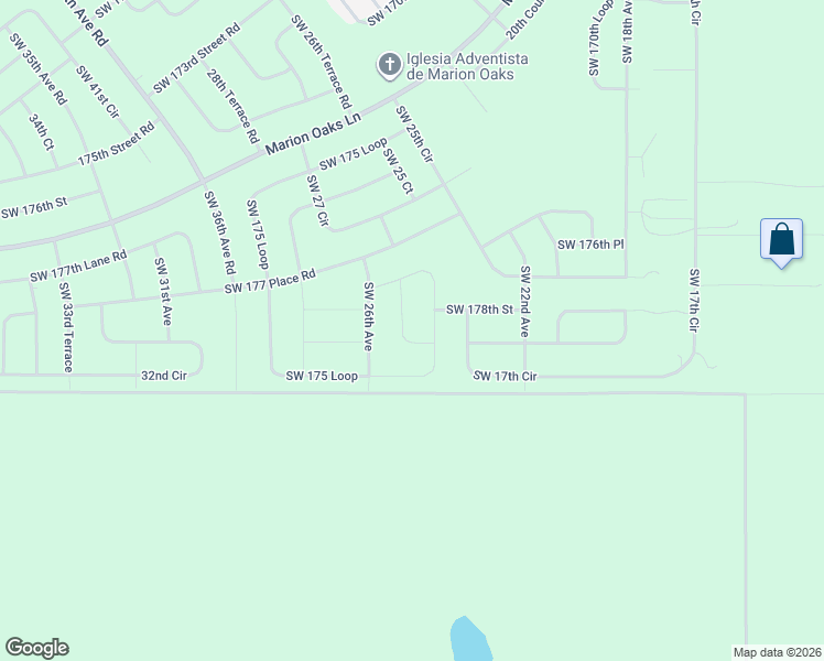 map of restaurants, bars, coffee shops, grocery stores, and more near 17901 Southwest 25th Avenue Road in Ocala