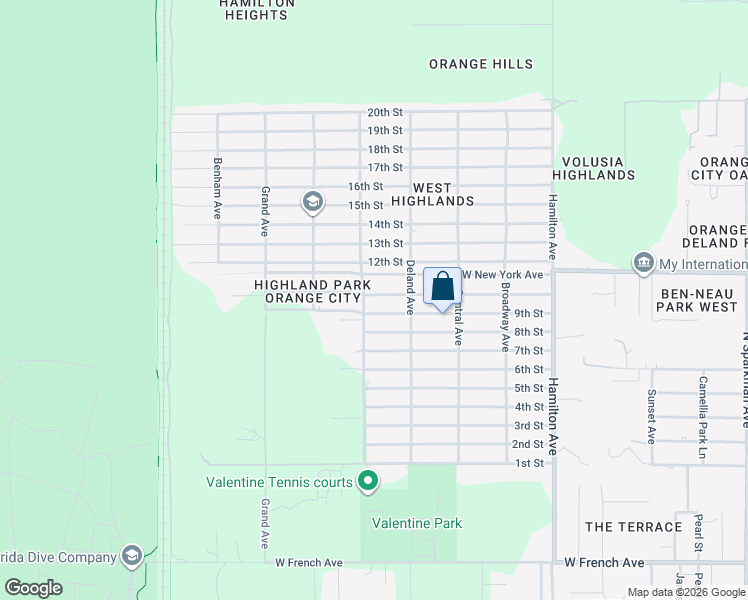 map of restaurants, bars, coffee shops, grocery stores, and more near 1435 9th Street in Orange City