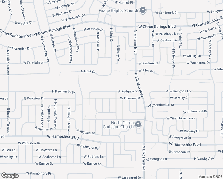 map of restaurants, bars, coffee shops, grocery stores, and more near 2885 West Redgate Drive in Dunnellon