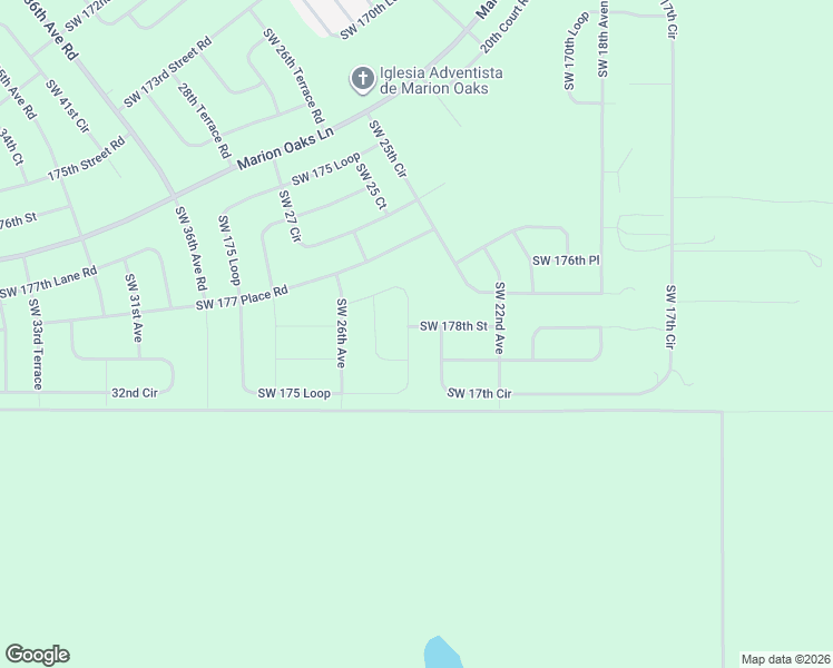 map of restaurants, bars, coffee shops, grocery stores, and more near 17901 Southwest 25th Avenue Road in Ocala