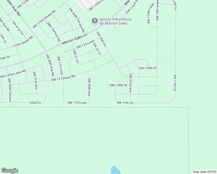 map of restaurants, bars, coffee shops, grocery stores, and more near 17901 Southwest 25th Avenue Road in Ocala