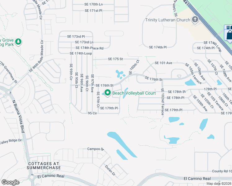 map of restaurants, bars, coffee shops, grocery stores, and more near 17764 Southeast 99th Avenue in Summerfield