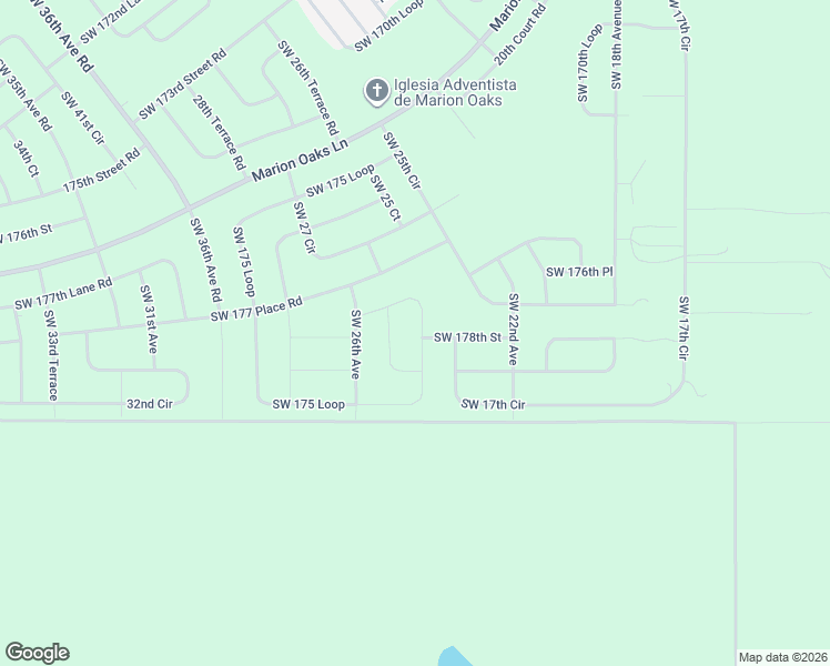 map of restaurants, bars, coffee shops, grocery stores, and more near 2740 Southwest 175 Loop in Ocala