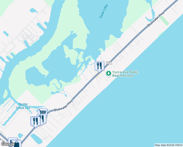 map of restaurants, bars, coffee shops, grocery stores, and more near 219 Detenbeck Avenue in Surfside Beach