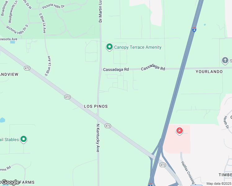 map of restaurants, bars, coffee shops, grocery stores, and more near 1409-1487 Old Cassadaga Road in DeLand