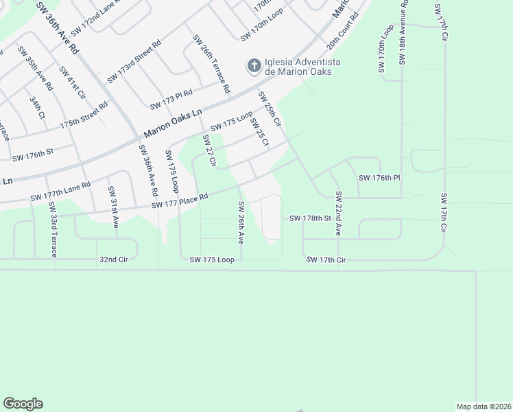 map of restaurants, bars, coffee shops, grocery stores, and more near 2630 Southwest 177th Place Road in Ocala