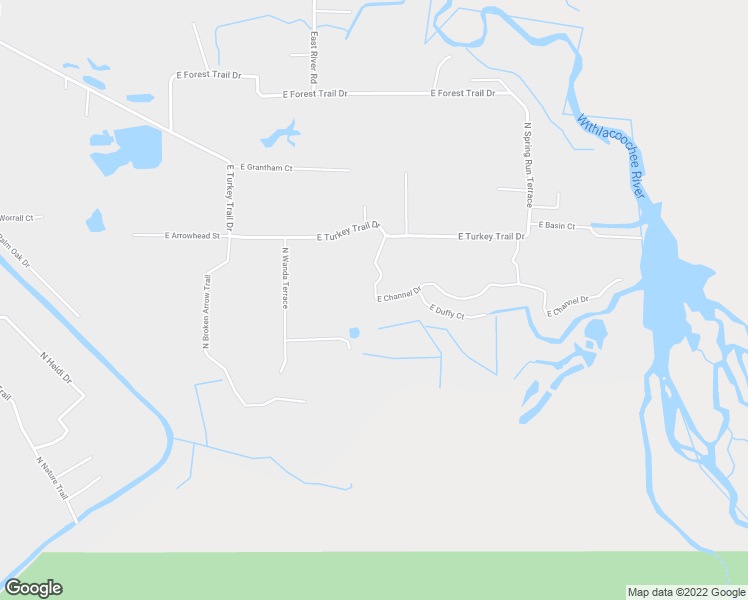 map of restaurants, bars, coffee shops, grocery stores, and more near 6598 East Channel Drive in Hernando
