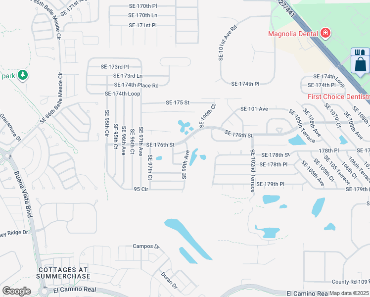 map of restaurants, bars, coffee shops, grocery stores, and more near 17764 Southeast 99th Avenue in Summerfield