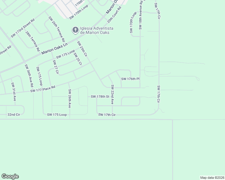 map of restaurants, bars, coffee shops, grocery stores, and more near 34470 Southwest 22nd Avenue in Ocala