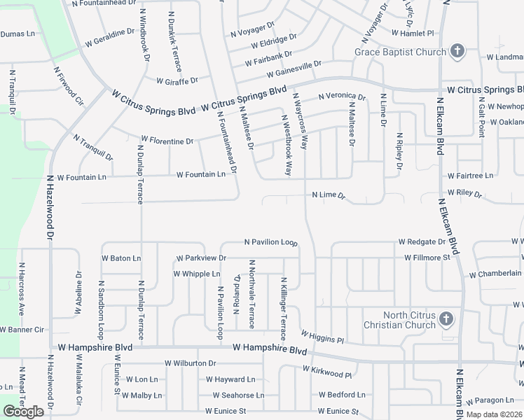 map of restaurants, bars, coffee shops, grocery stores, and more near 6875 North Lime Drive in Citrus Springs