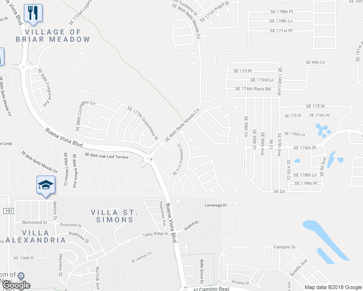 map of restaurants, bars, coffee shops, grocery stores, and more near 17773 Southeast 91st Freedom Court in The Villages
