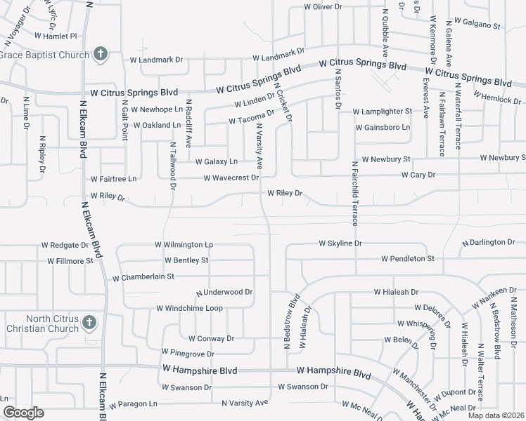 map of restaurants, bars, coffee shops, grocery stores, and more near 6906 North Varsity Avenue in Citrus Springs