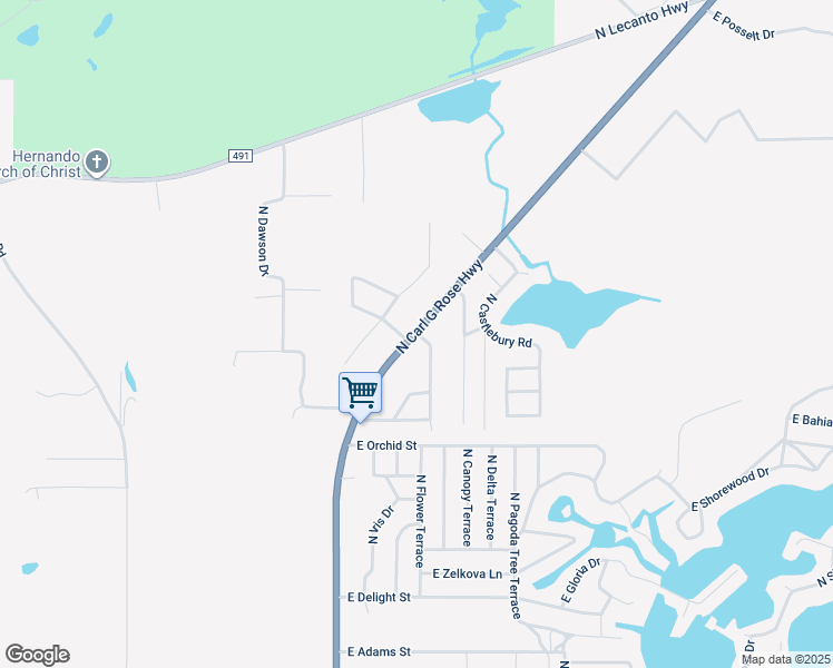 map of restaurants, bars, coffee shops, grocery stores, and more near 9366 North Charles Terrace in Hernando