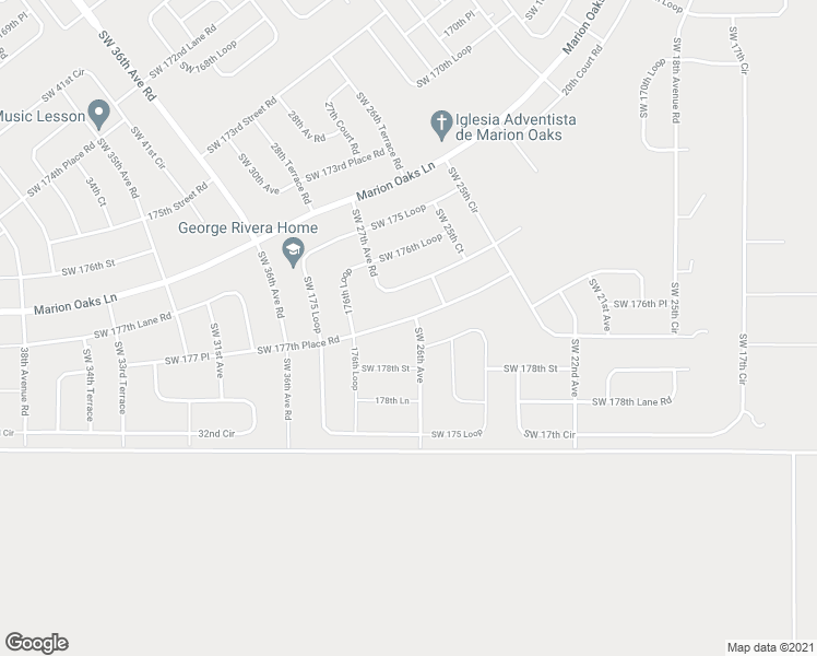 map of restaurants, bars, coffee shops, grocery stores, and more near 2630 Southwest 177th Place Road in Ocala