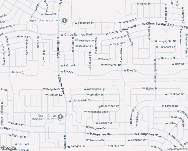 map of restaurants, bars, coffee shops, grocery stores, and more near 2316 West Riley Drive in Citrus Springs