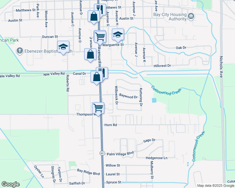map of restaurants, bars, coffee shops, grocery stores, and more near in Bay City